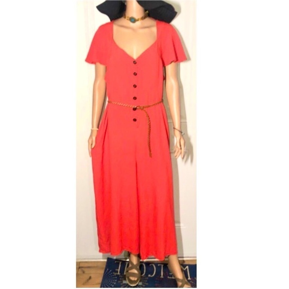 ASOS Red Jumpsuit Size 14 - Picture 1 of 9